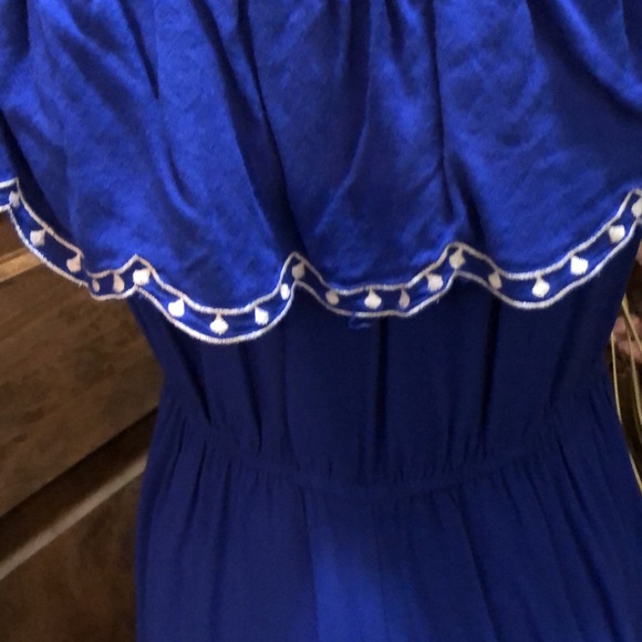 Flying Tomato Electric Royal Blue Embroidered Maxi - Picture 5 of 7